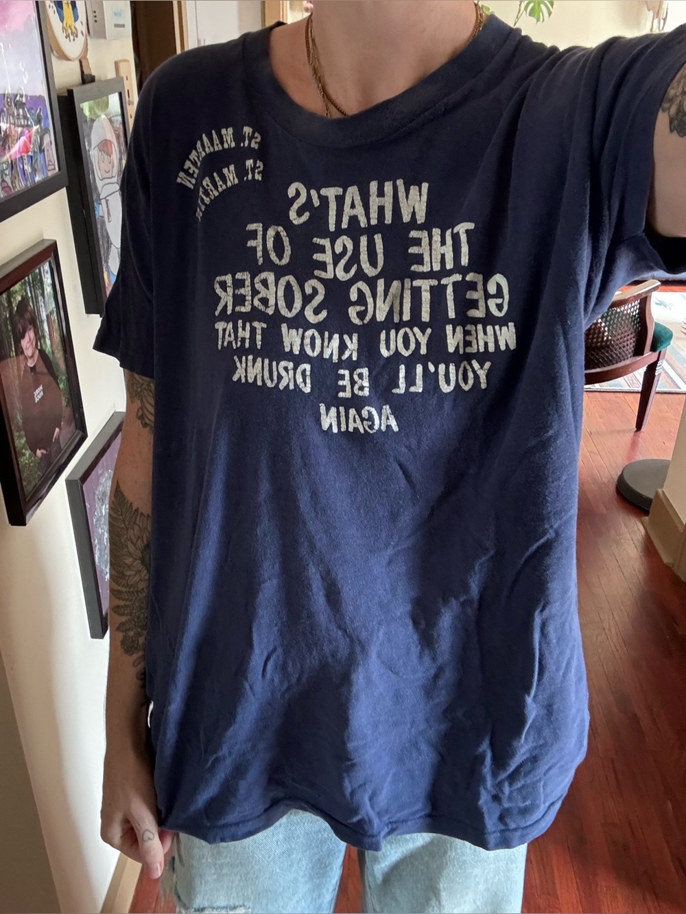 Navy Vintage Single Stitch Tshirt